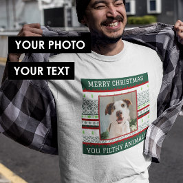 Personalizado foto Navidades feos suéter camiseta 