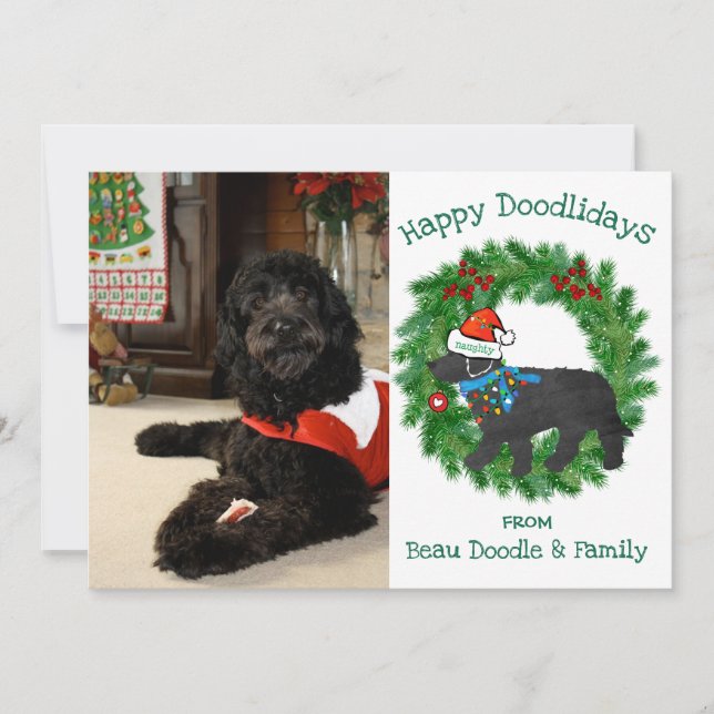 Personalizado Foto Navidades traviesos Labradoodle (Anverso)