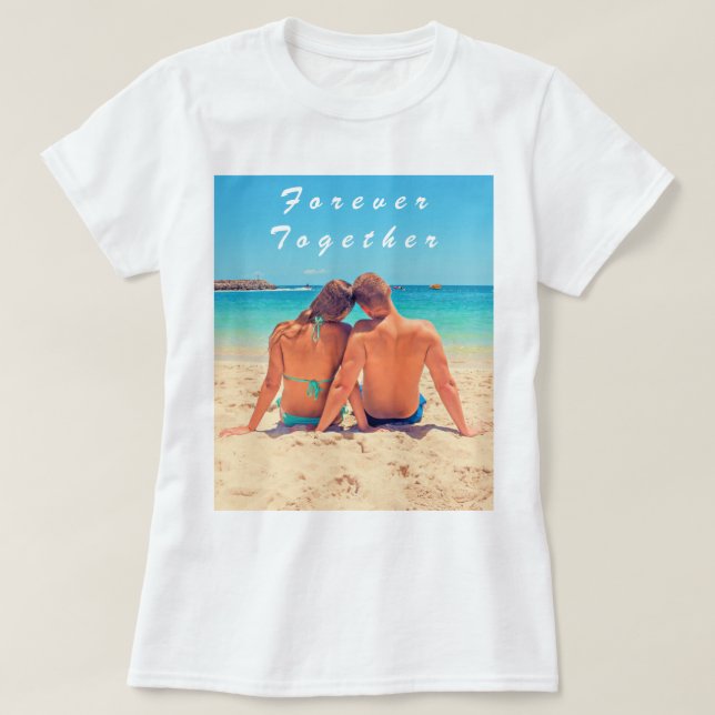 Personalizado Foto Pareja De Camisetas Textos Para (Diseño del anverso)