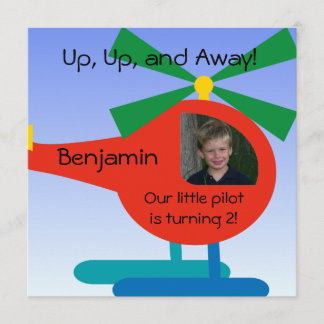 Personalizado Foto Pequeño Piloto Invitación al cu