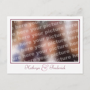 Personalizado foto plum boda guardar las postales