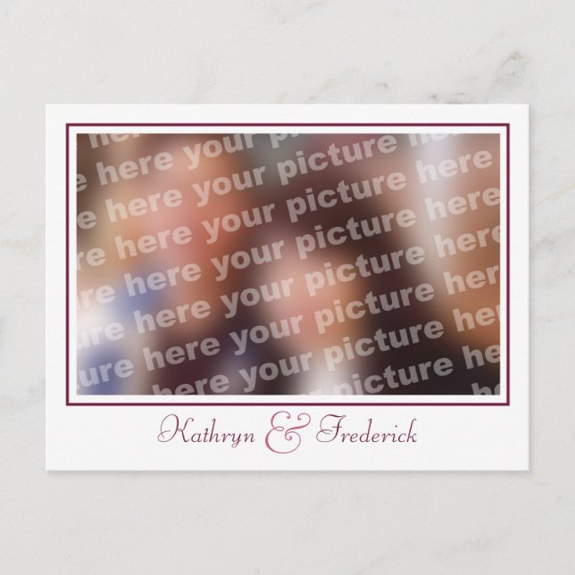 Personalizado foto plum boda guardar las postales  (Anverso)