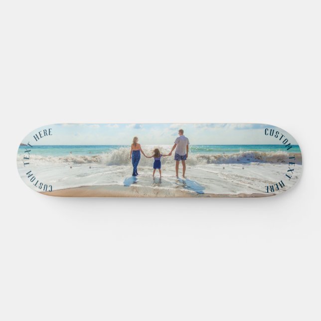 Personalizado foto Skateboard Tus fotos y texto (Horz)