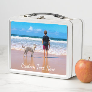 Personalizado Foto Texto Caja de almuerzo Metaliza