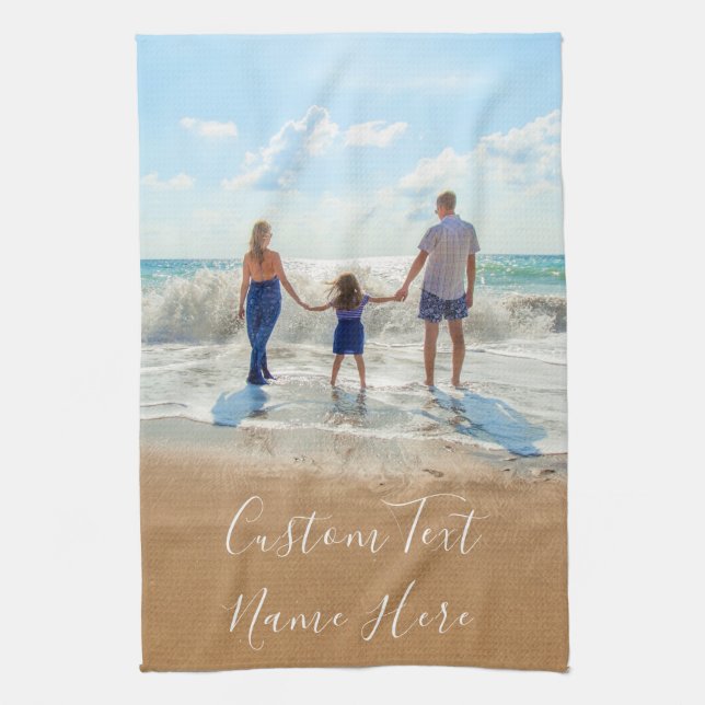 Personalizado Foto Texto Cocina Toalla de Diseño F (Vertical)