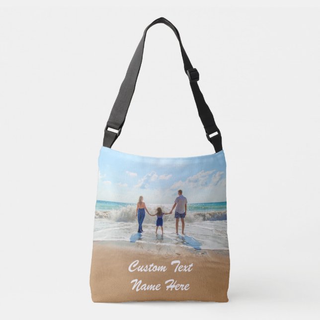 Personalizado Foto Texto Encrucijada Bolsa de tus  (Anverso)