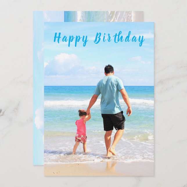 Personalizado Foto Texto Tarjeta de cumpleaños Sus (Anverso / Reverso)