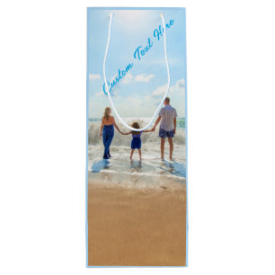 Personalizado Foto Texto Vino Bolsa de regalo Foto