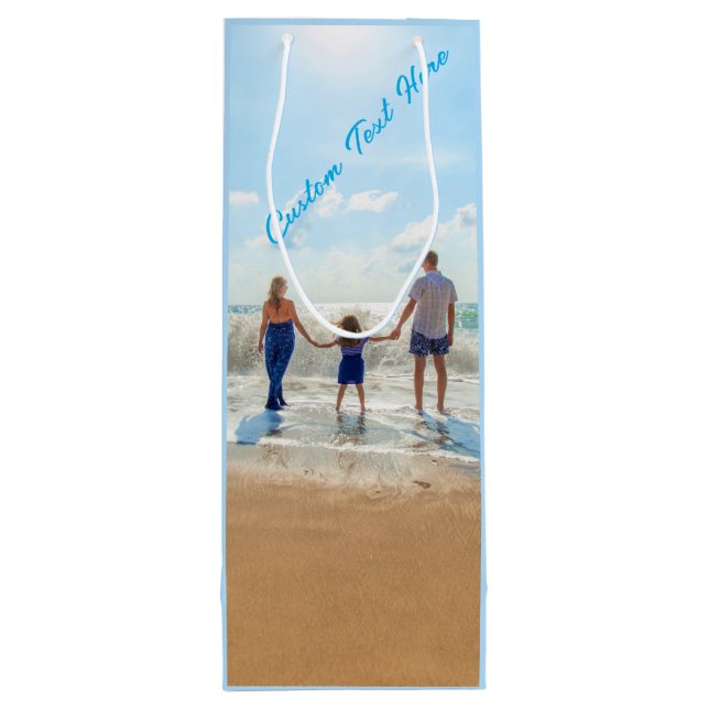 Personalizado Foto Texto Vino Bolsa de regalo Foto (Reverso)
