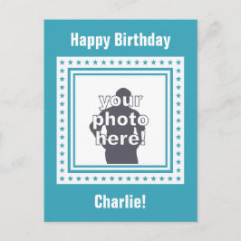 PERSONALIZADO FOTO, TEXTO Y COLOR postal / tarjeta