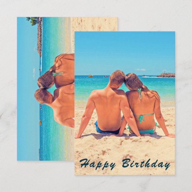 Personalizado Foto Textos Tarjeta de cumpleaños su (Anverso / Reverso)
