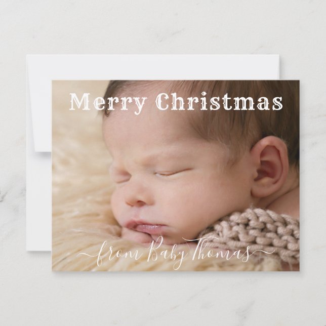 personalizado foto y nombre feliz Navidad del bebé (Anverso)