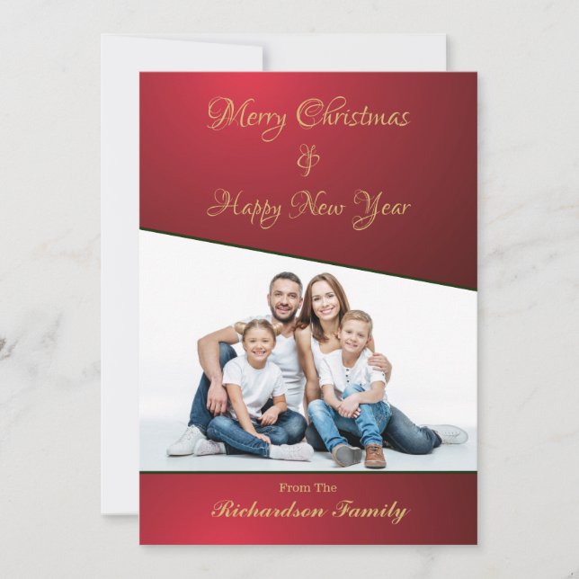 Personalizado fotográfico de Feliz Navidad Año Nue (Anverso)