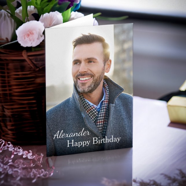Personalizado fotográfico de la tarjeta de cumplea (Birthday Card Photo Custom for that special birthday person in your life. Add their photo and info. )