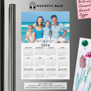 personalizado fotográfico del calendario 2026 Magn