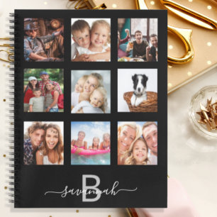 Personalizado fotográfico monograma diario negro m