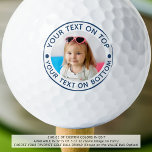 Personalizado fotográfico personalizado Bolas de g<br><div class="desc">Crea bolas de golf únicas y personalizadas con tu foto y texto personalizado en tu elección de colores de texto, puntos y cuadros de círculo (mostrados en azul) para el entusiasta del golf que conoces. ASISTENCIA: Para obtener ayuda con la modificación o personalización del diseño, el cambio de color, la...</div>