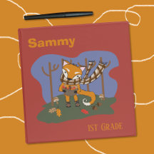 Personalizado Fox Kid School Binder con grado