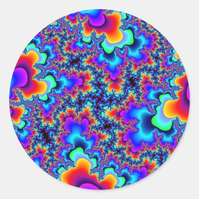 Personalizado Fractal Arcoiris Grandes Pegatinas R (Anverso)