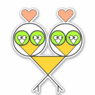 Personalizado Fractal Lovebirds Pegatina de vinilo