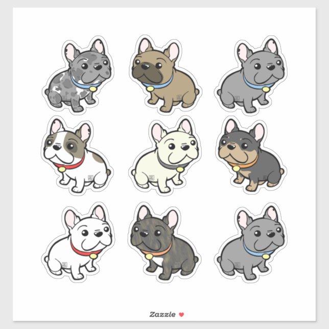personalizado frenchie pegatina art (Hoja)