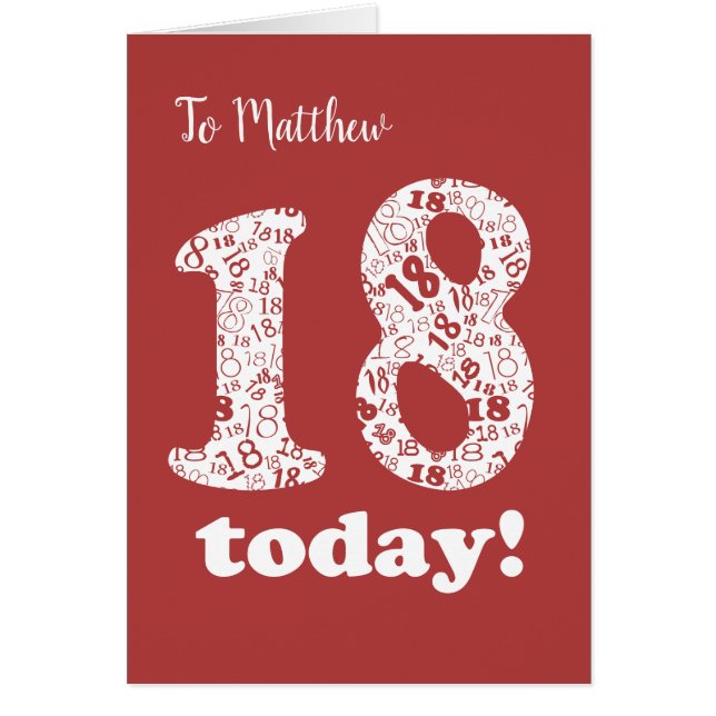 Personalizado Front Moda Red, Blanco Cumpleaños 18 (Frente)