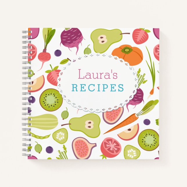 Personalizado Frutas y Verduras Libro de recetas e (Anverso)