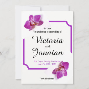 Personalizado Fuchsia Invitación con orquídeas par