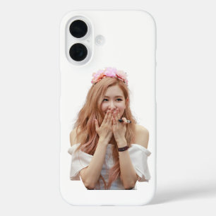 personalizado funda iphone 16 rosa rosa negro