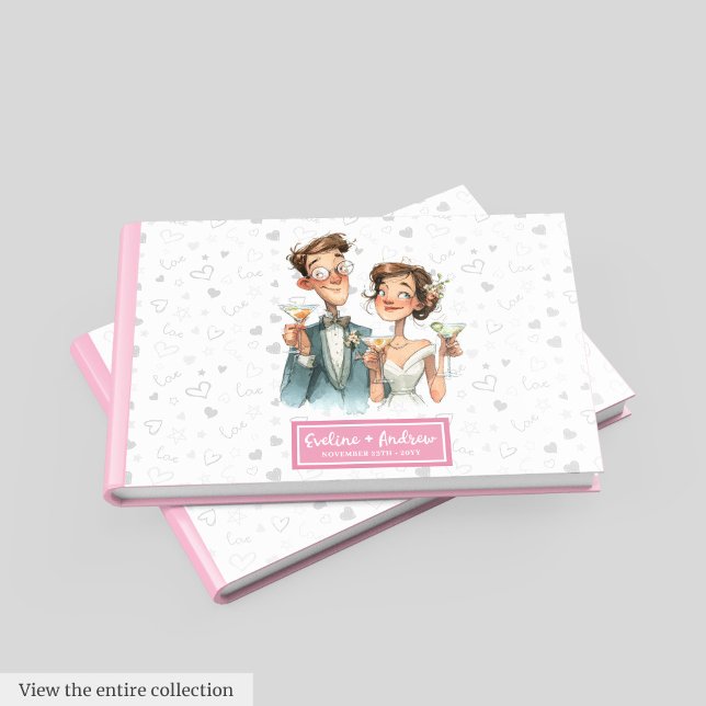Personalizado Funny Boda Invitado Libro Quirky Par (Custom Funny Wedding Guest Book Quirky Couple)