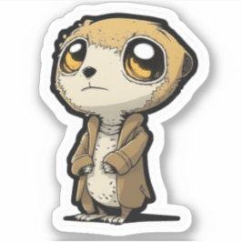Personalizado Funny Meerkat en un Pegatina de abri