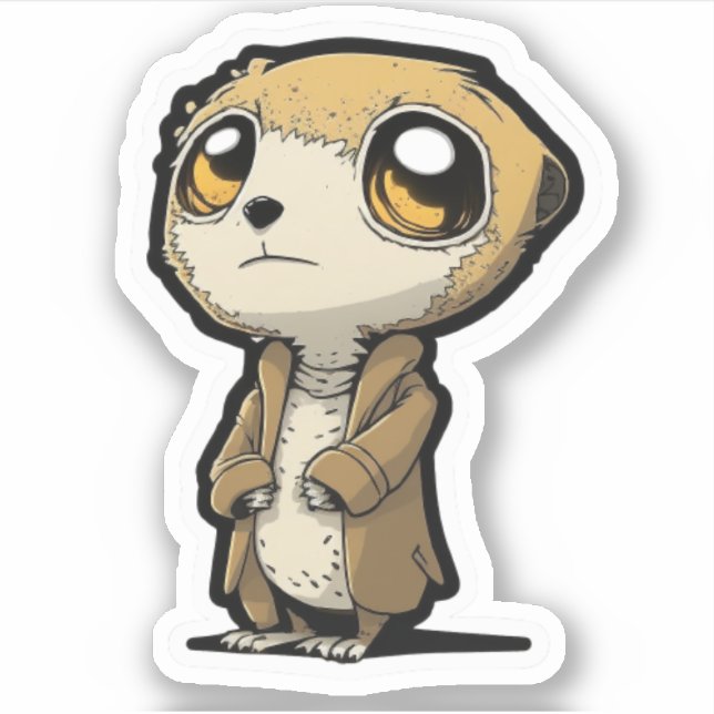 Personalizado Funny Meerkat en un Pegatina de abri (Anverso)
