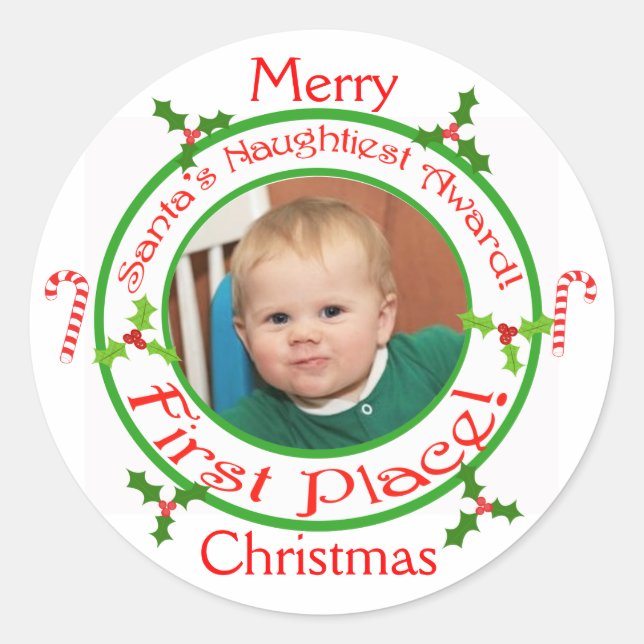 Personalizado Funny Merry Pegatinas de ornamentos  (Anverso)