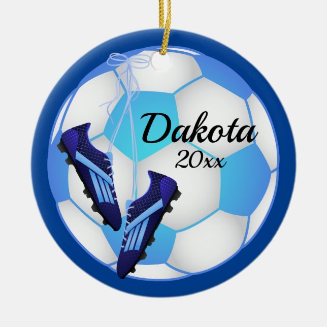 Personalizado Fútbol Navidad Ornamento Luz Limpiez (Frente)