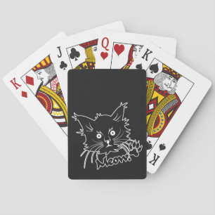 Personalizado Gato Negro jugando cartas