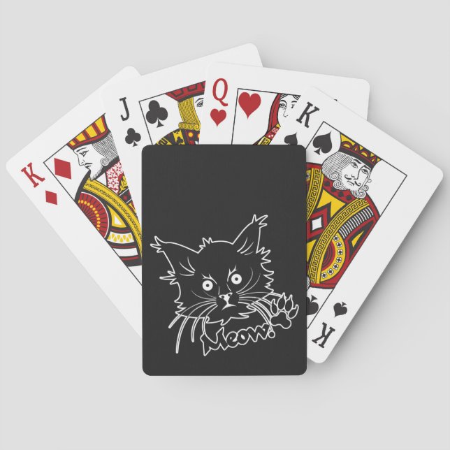 Personalizado Gato Negro jugando cartas (Reverso)
