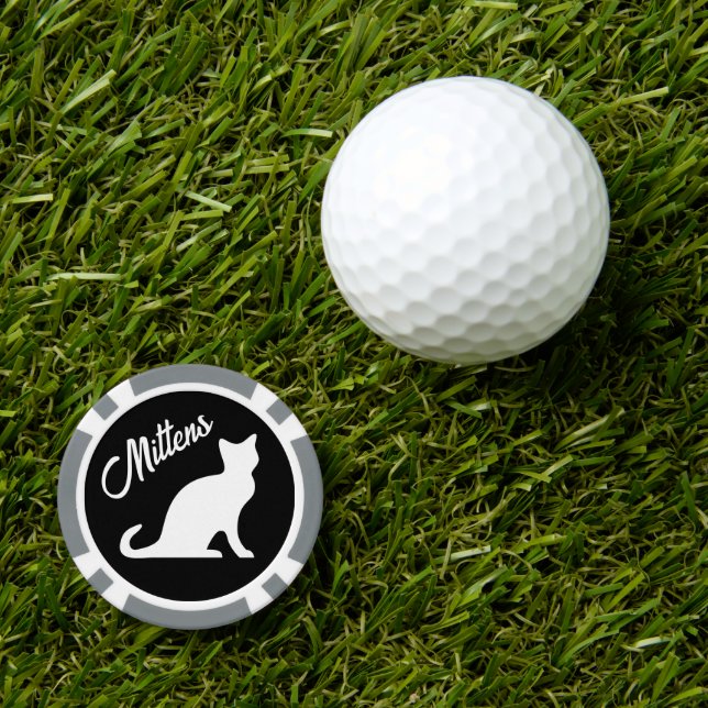 Personalizado gato silueta póquer fichas marcadore (Marcador de pelotas de golf)