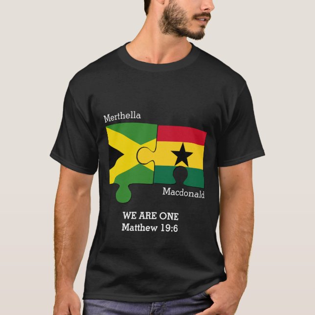 Personalizado GHANA JAMAICA Bandera Camiseta Crist (Anverso)