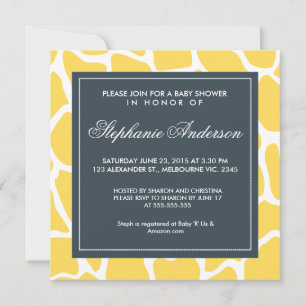 Personalizado giraffe baby ducha invitación