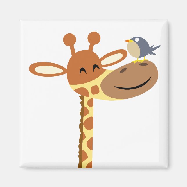 Personalizado Giraffe y el imán de los amigos (Frente)