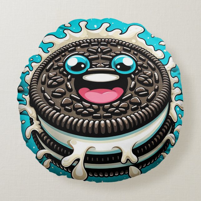 Personalizado Girar la almohada redonda de galleta (Anverso)