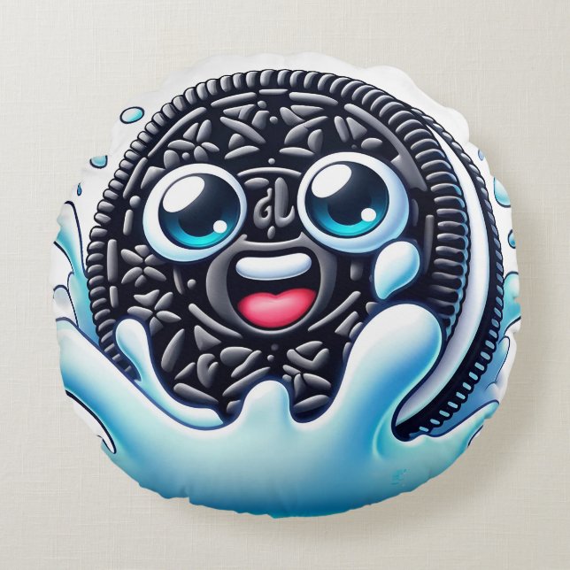 Personalizado Girar la almohada redonda de galleta (Anverso)