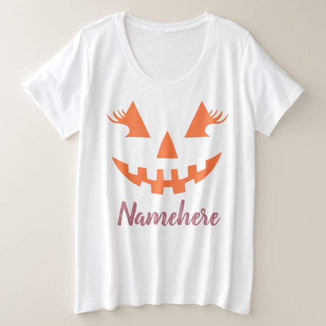Personalizado Girly Jack O Lantern Pumpkin Hallowe (Anverso del diseño)