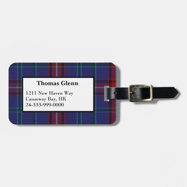 Personalizado Glenn Tartan Plate Lumaleta Etiqueta (Frente Horizontal)