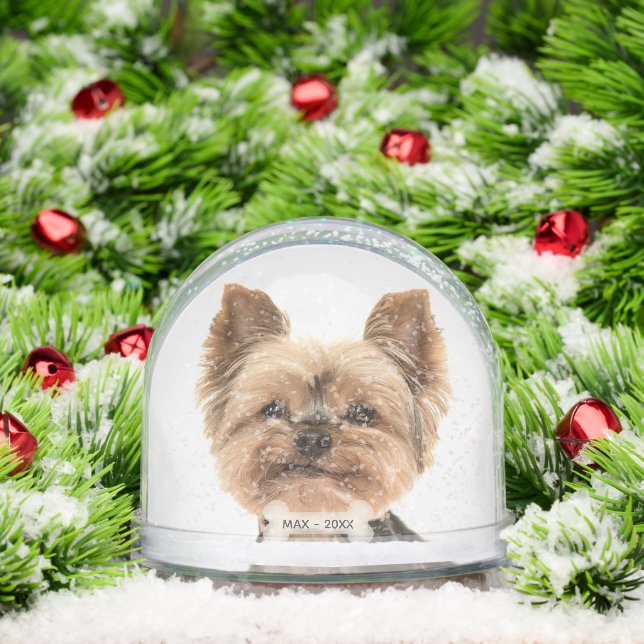 Personalizado Gold Yorkshire Terrier Dog Photo (Navidad)