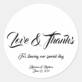 Personalizado Gracias Boda regalo pegatinas de eti