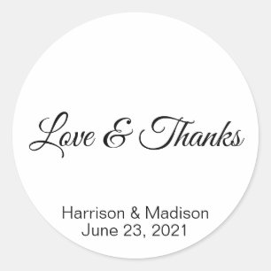 Personalizado Gracias Boda regalo pegatinas de eti