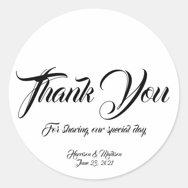 Personalizado Gracias Boda regalo pegatinas de eti (Anverso)