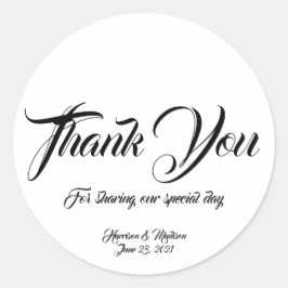 Personalizado Gracias Boda regalo pegatinas de eti