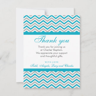 PERSONALIZADO GRACIAS NOTA chevron dulce aqua gris